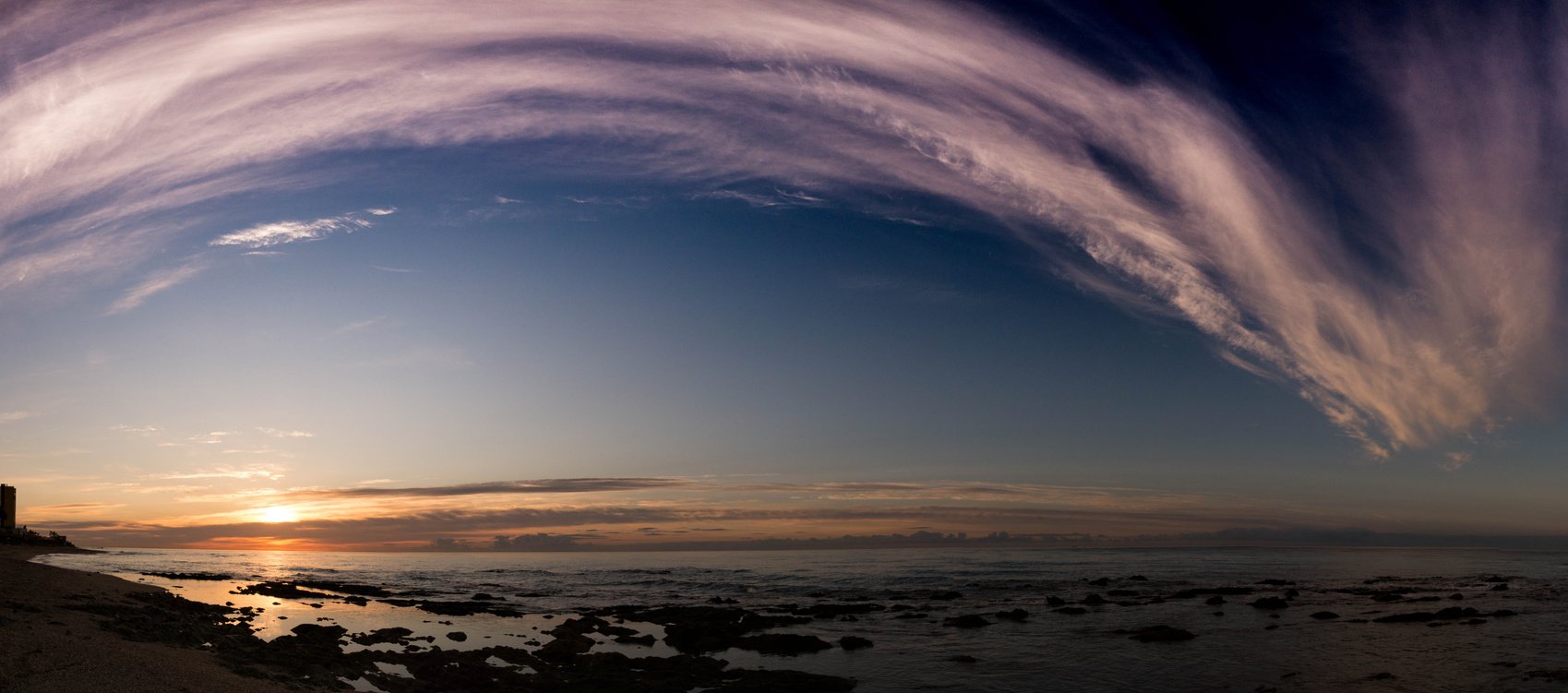 Panoramic View of Sunset at the Beach